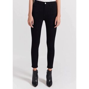 Current/Elliott Super High-Rise Stiletto Raw Hem Black Jeans